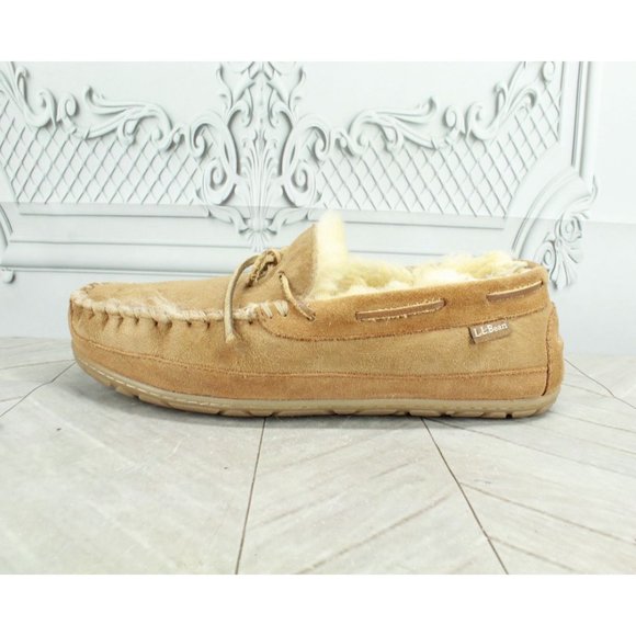 L.L. Bean Other - LL Bean Brown Suede Wicked Good Original Moccasin Slippers Size 9 M